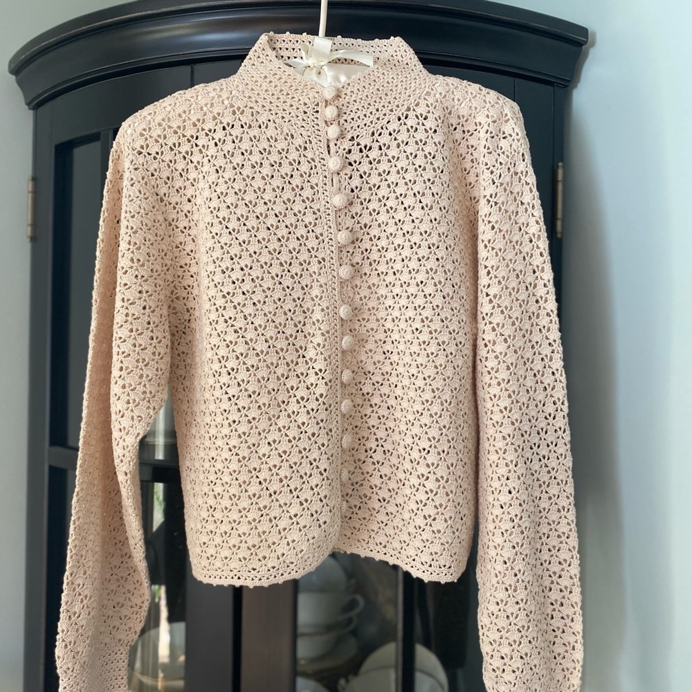 April Cornell- NEW- cream embroidered sweater
